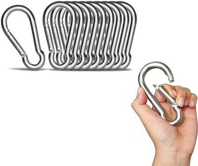 IGNITE WEIGHTS 3 Inch Stainless Steel Spring Snap Hook Carabiner/Hook Swing Connector Set of 10 Locking Carabiner(Silver)