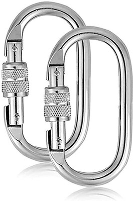 GSI Locking Carabiner Clips Spring Snap Oval Shape Hook Locking Carabiner(Silver)