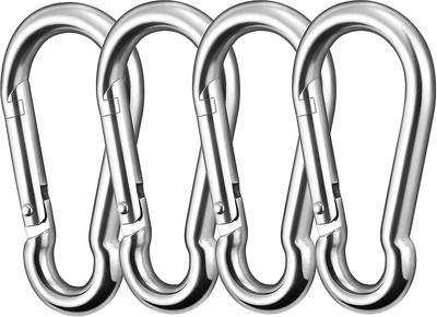 Onneybrothers 8 MM SNAP HOOK PACK OF 4 Carabiner(Silver)