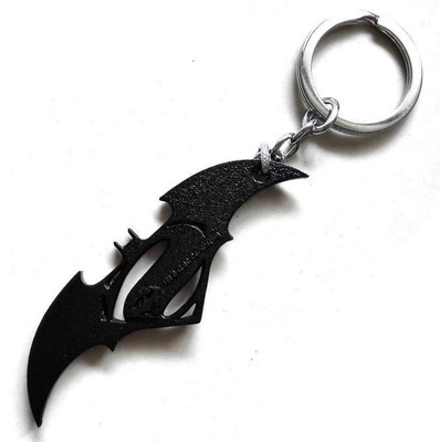 Optimus traders Movie Batman v Superman Dawn of Justice Logo 8cm Metal Key Chain(Black)