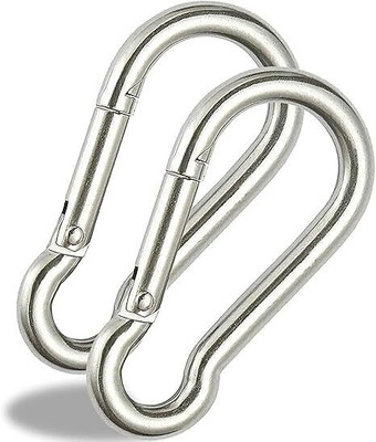 sachi sports Snap Hook Lock for Climbing,Snap Hook for Rope,GI Snap Hook Outdoor Sports Locking Carabiner(Silver)