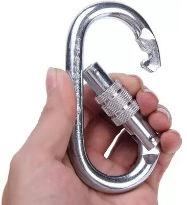 Fitcozi Stainless Steel Snap Hook Carabiner Screw 10mm for Ropes Locking Carabiner(Silver)