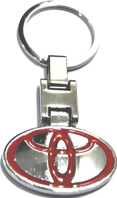 Tech Fashion Toyota Stunning Red Metal Keyring accessories for Car Bike House Office Key Holder Best Quality Gift -TF-490 Locking Key Chain(Red)