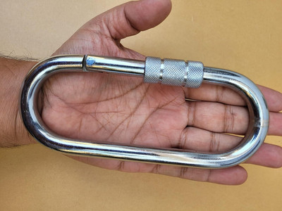 GSI Large Spring Snap Hook Carabiner, Snap Hook Clip Heavy Duty Carabiner Locking Carabiner(Silver)