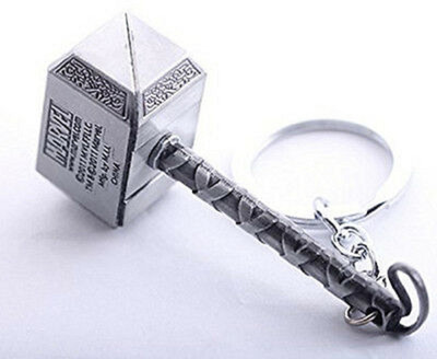 play run ™ AVENGERS THOR HAMMER KEYCHAIN GREY solid METAL body Locking Key Chain(Silver)