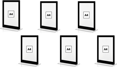 Porpoise Acrylic Display Stand T Shape Pack of 6 Card Display Stand(3 mm Wide)