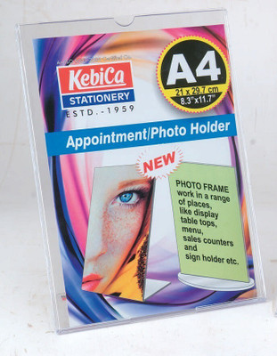 Kebica Acrylic Sign Holder L Shape Double Sided Portrait Display Stand Size A4-1PC Card Display Stand(15 cm Wide)