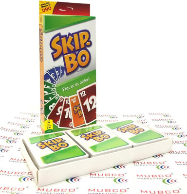 Mubco Skip Bo Card Game 162 Cards & Instructions Players 2-6 Age 7Y+(Multicolor)