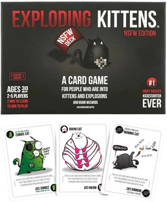 Zuuluzrs Exploding Kittens Card Game - Nsfw Explicit Adult Content Edition(Black)