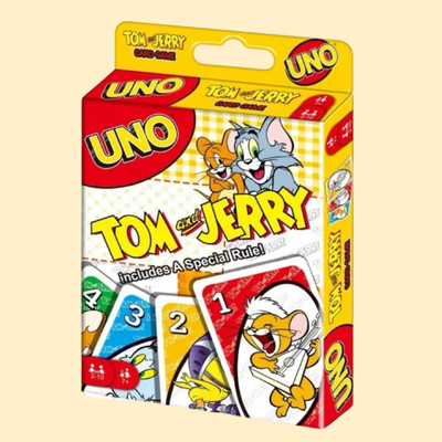WOYR UNO Tom and Jerry Playing Card Game| 112 UNO Playing Cards with 1 special rule(Multicolor)