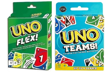TMA ENTERPRISES Uno Flex & Uno Teams Card Game Combo(Multicolor)