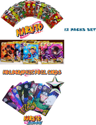 TCG Rare Naruto Shinning cards set of 12 packs(Multicolor)