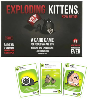 Zuuluzrs Black Edition Card Games for Adults - Exploding Kittens Card Game(Black)