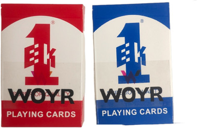 WOYR �Premium Number 1 2 Set Plastic Coated Playing Cards|Taash Patti(Multicolor)
