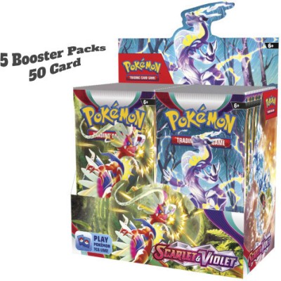 Milito SCARLET VIOLET Pocket Monsters Trading Card Game Booster Packs for Kids((Pack of 5-50pc) PRODUCT MAY DIFFER)