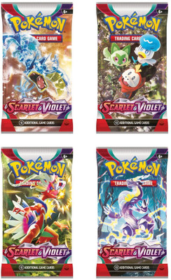 TCG Playing cards Scarlet & Violet 4 packs box set(Multicolor)