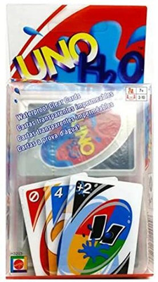 CrazyBuy Waterproof Clear UNO Cards PVC Plastic Transparent Playing Cards(Multicolor)