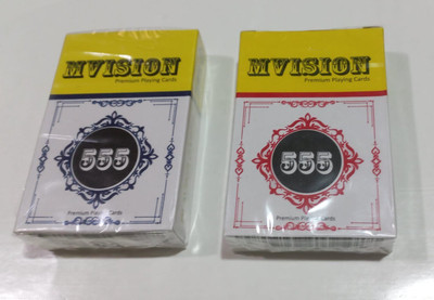 patil magic MVISION 555 MARKED DECK BRIDGE SIZE - RED & BLACK BACKS (PACK OF 2)(Red)