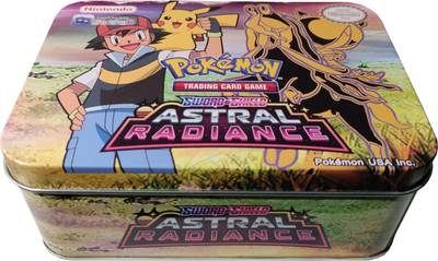 MOONZA Pokemon Trading card Sword & Shield Astral Radiance Tin Box with 2 Booster Pack