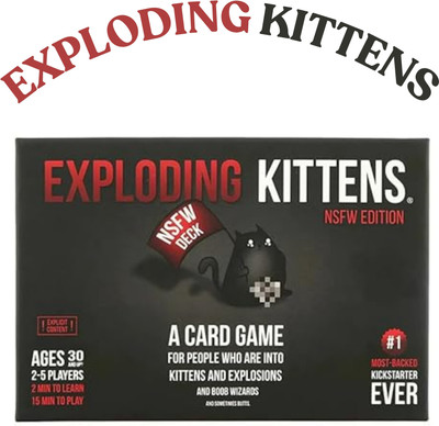 Zuuluzrs Exploding Kittens Card Party And Fun Adult Game(Black)