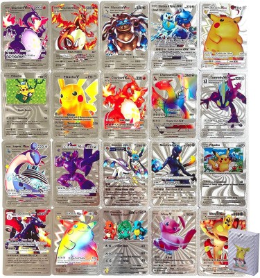 Kiditos Deck Box Gold Foil Card, 11 GX Rare 13 V Series 16 Vmax Rare 2 EX 6 Common 7 Tag(Silver)