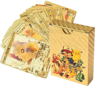 saburi Waterproof 55pcs Pokemon Gold Card Box M-50 V Series Vmax Gx(Golden)