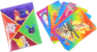 pari pari Waterproof 55pcs Pokemon Rainbow Card Box V Series Vmax Gx Playing (Multicolor)(Rainbow)