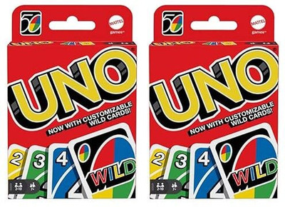 Freedy Pack of-2 Uno Playing Card Game for Family Fun Uno Playing Cards(Red)