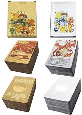 littlewish 110 Pc Assorted 55 pc gold and silver Foil Cards Deck BoxsChildren (Gold+Silver)(Multicolor)