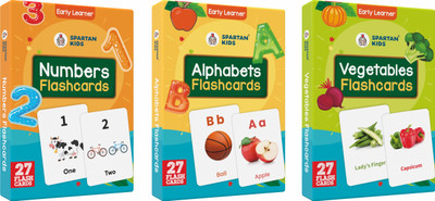 spartan kids Regular Flashcards (Combo Pack) Easy & Fun way of Learning-3yr-6yr Kids (Pack 3)(Multicolor)