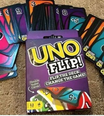 Chaknak UNO Mattel Flip Playing Card Game Set of 108 Cards UNO Flip Side (Multicolor)(Multicolor)