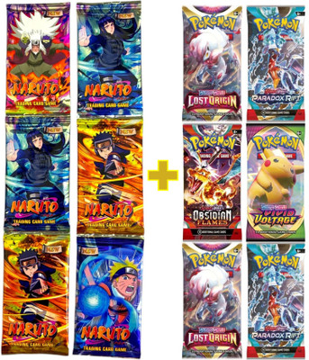 ToyShaala Naruto & Pokémon Trading Card Combo | 100 Cards Set (50 Naruto + 50 Pokémon)(Multicolor)