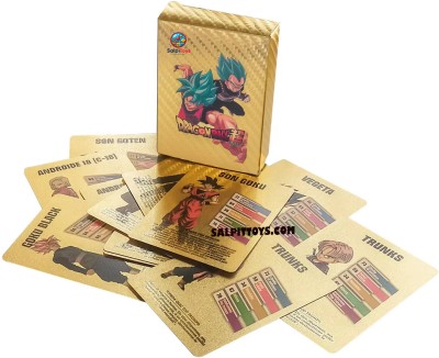 SALPITOYS Water Proof Anime Dragon Ball Z Game Toys Goko 24k Gold Foil Cards(Multicolor)