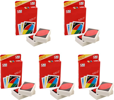 Aseenaa Playing Cards Premium Solid Paper Cards Combo of UNO For Kids & Family-Pack Of 5(Multicolor)