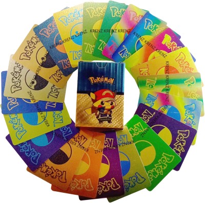 MOONZA Pokemon Different Look 55 PCS Rainbow Playing Card Game Best Gift For Kid's(Rainbow)