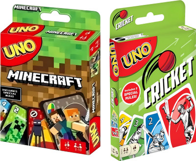WOYR UNO Playing Cards Combo-UNO Minecraft UNO Cricket Playing Cards(Green)