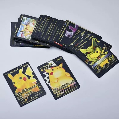 sevriza Assorted 10 PCS Black Foil Cards Pokermen Deck Box, Best Gift for Collectors(Black)