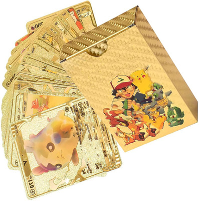 pari pari Waterproof 55pcs Pokemon Gold Card Box M-40 V Series Vmax Gx(Golden)