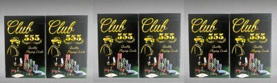 HouseOfCommon Premium Quality Club 555 6 PC Plastic Coated Playing Cards|Taash Patti|Card Game(Black)