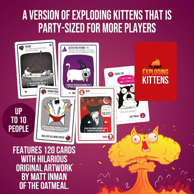 Zuuluzrs Exploding Kittens Party Card Game For Adult(Purple)
