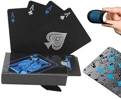 Bluedeal Unique Black Waterproof Plastic Deck Poker Playing Card for Adult,pack of 1(Black)