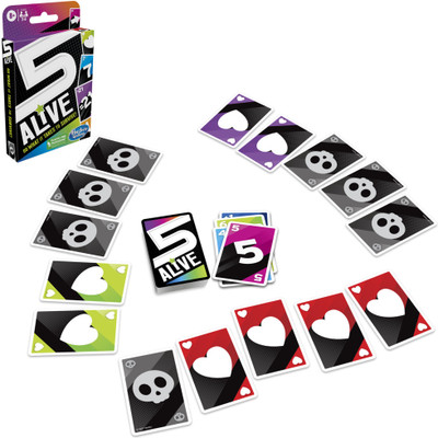 HASBRO GAMING 5 Alive Card Game, Fast-Paced Game for Kids and Families, Family Games(Multicolor)