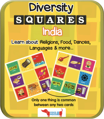Cocomoco Kids Diversity Squares India Card Game for Kids, Educational Geography Games for Kids(Multicolor)
