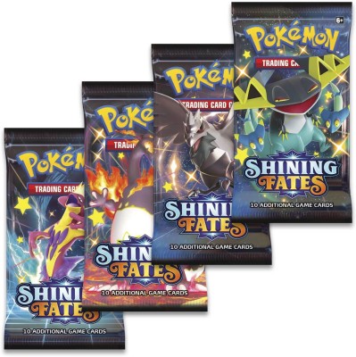 sevriza Poke-Moon Playing Card Shining Fates 4 Booster Packs Display Pack for Kids(Multicolor)
