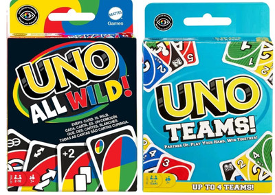 TMA ENTERPRISE UNO All Wild Card Game + UNO Teams Family Game Combo(Multicolor)