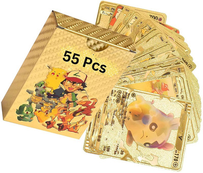 saburi Waterproof 55pcs Pokemon Gold Card Box M-71 V Series Vmax Gx(Golden)