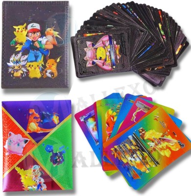 Mallexo 10PC Rainbow & 10PC Black Foil Cards Pokermen Deck Box Best Gift for Collectors.(Multicolor)