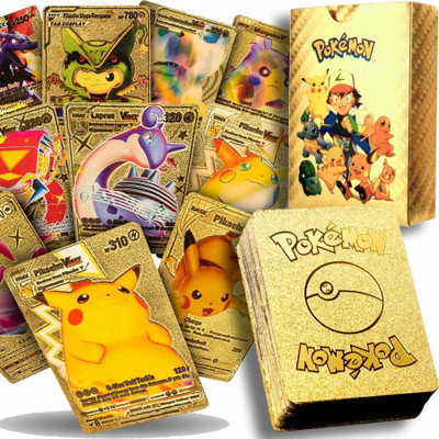 CrazyBuy Waterproof 55pcs Playing Cards TCG Gold Card Box V Series max Gx Playing Card(Gold)