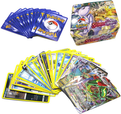 SALPITOYS Poke-mon 42 Pcs SCARLET VIOLET Iron Metal Cards Vstar Vmax Cards(MULTI COLORS)