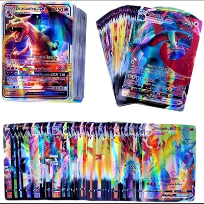 Thrifx Pokemon Cards 100Pcs Basic Gx Vstar Vmax Trainer Cards Booster Box Packs(Mulitcolor)
